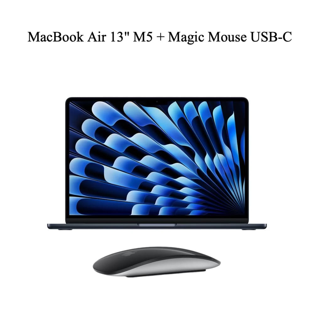 Apple Macbook Air 13"" M5 16GB/ 512GB Teclado Ingles Midnight + Magic Mouse USB-C Black