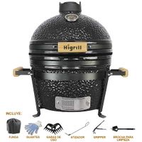 Kamado 16 Negro Stone Clásico Para Sobre-Mesada HIGRILL Con Soporte - Funda - Herramientas