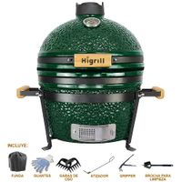 Kamado 16 Verde Stone Clásico Para Sobre-Mesada HIGRILL Con Soporte - Funda - Herramientas
