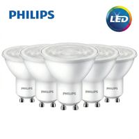 Pack x5 Dicroico LED Philips EcoHome GU10 4.7W Luz Blanca