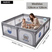 Corral Cerco para Bebes 120cmx120cm Gris