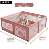 Corral Cerco para Bebes 120cmx120cm Rosado