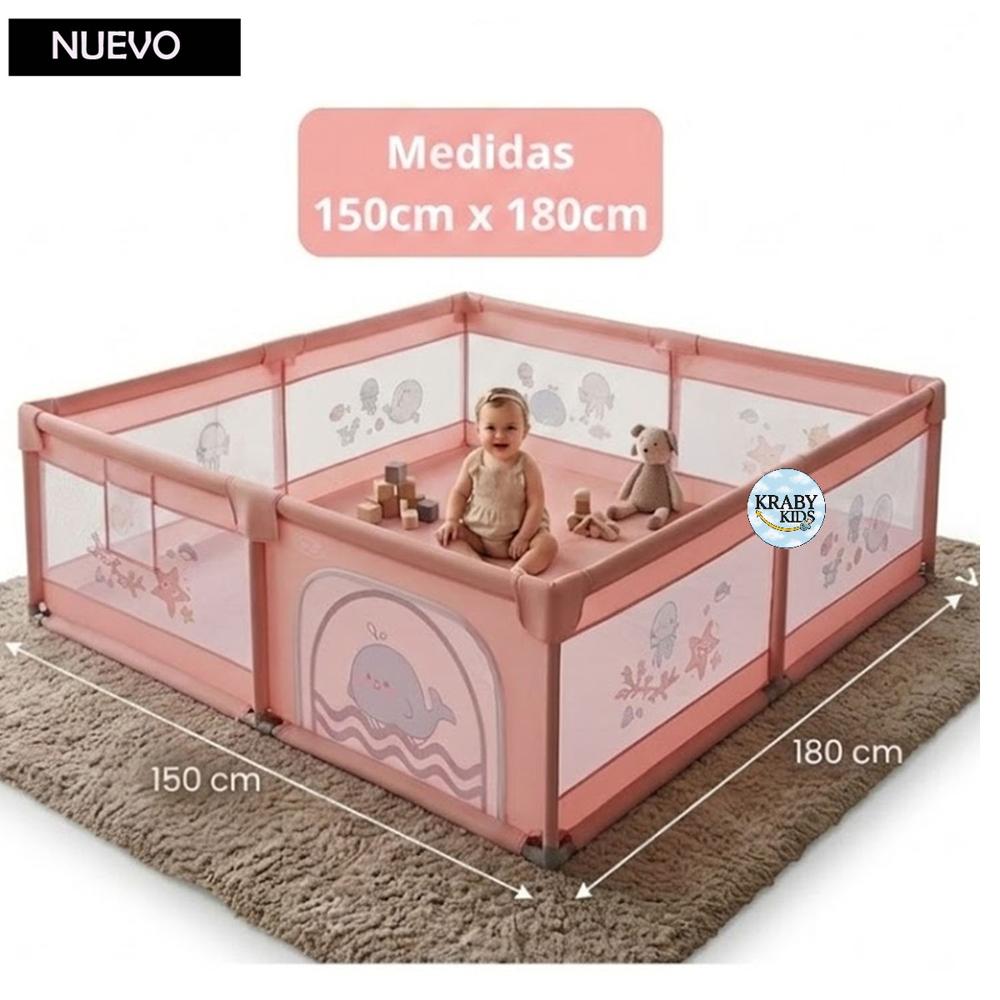 Corral Cerco para Bebes 150cmx180cm Rosado