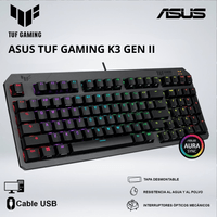TECLADO GAMER ASUS TUF GAMIING K3 GEN II SWITCH RED OPTICO LINEAL RGB