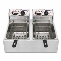 FREIDORA ELÉCTRICA AUTOMÁTICA DOBLE POZA CON ACEITE 11 LITROS DAKOTA EF-552