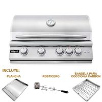 Parrilla A Gas y Carbón 5 Quemadores con Plancha y Rostizador Modelo de Alta Gama Pyrolux 401