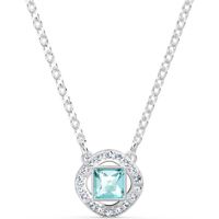 SWAROVSKI COLLAR PENDIENTE ANGELIC SQUARE RODIO | AZUL AGUA
