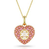 SWAROVSKI COLLAR PENDIENTE CORAZÓN IDYLLIA ORO | ROJO