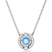SWAROVSKI COLLAR PENDIENTE UNA RODIO | AZUL/TRANSPARENTE