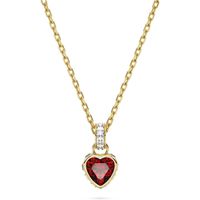 SWAROVSKI COLLAR PENDIENTE CORAZON CHROMA ORO | ROJO