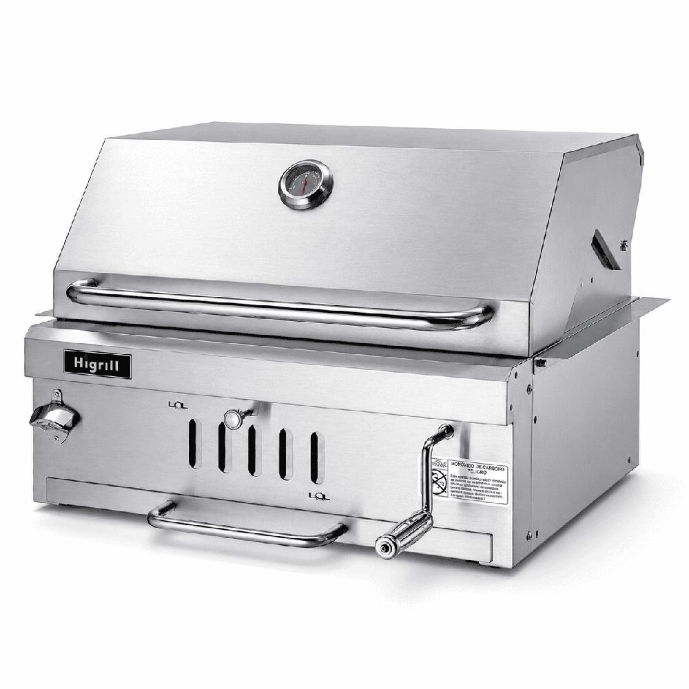 Parrilla a Carbón con Tapa Sólida para Empotrar HIGRILL de Acero Inoxidable 304