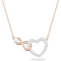 SWAROVSKI COLLAR PENDIENTE INFINITO CORAZÓN HYPERBOLA MIXTO | ORO ROSA