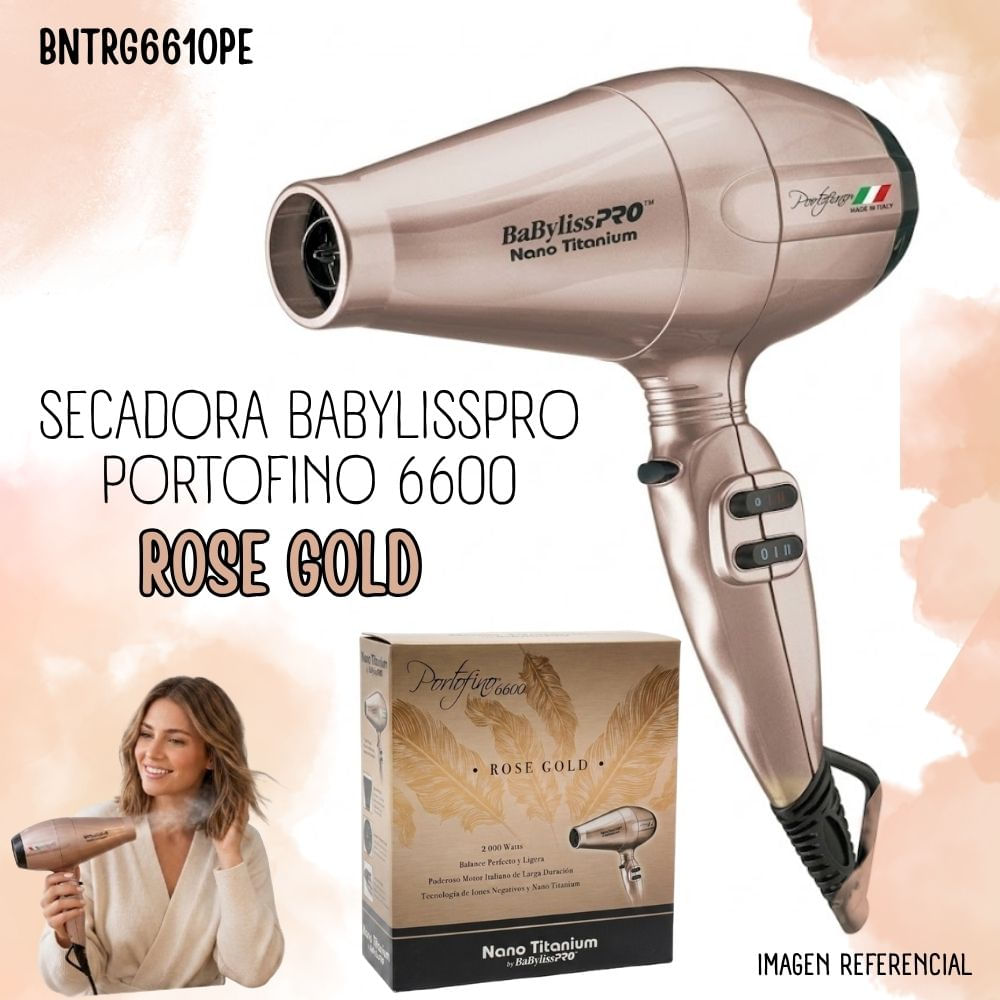Secadora De Cabello Babyliss Pro Portofino rosado