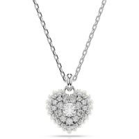 SWAROVSKI COLLAR PENDIENTE CORAZÓN IDYLLIA RODIO | PLATA