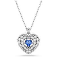 SWAROVSKI COLLAR PENDIENTE CORAZÓN IDYLLIA RODIO | AZUL