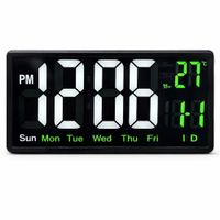Reloj Digital LED de Pared con Control Remoto Fecha y Temperatura