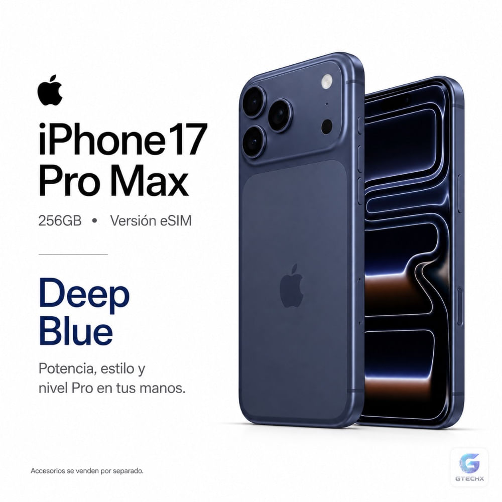 Celular Apple iPhone 17 Pro Max 256GB eSIM Chip A19 Pro Deep Blue