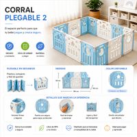 Corral plegable celeste 185 x 150 cm infantil