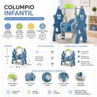 Columpio azul para niño altura regulable hasta 50 kilos