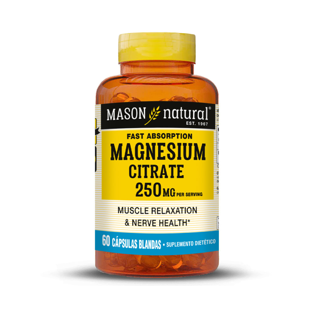 Citrato de Magnesio Mason Natural 60 Cápsulas Blandas