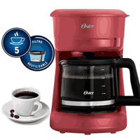 Cafetera Oster BVSTDCS51R-053 Roja 5 Tazas con Filtro Reutilizable