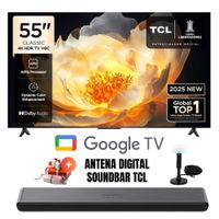 Televisor Smart TV TCL 55'' LED UHD 4K 55V6C GoogleTV 2025 - Ant - Soundbar TCL