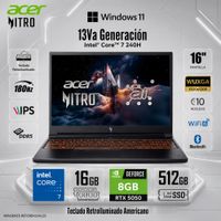 Laptop Acer Nitro V15  Core 7 32GB 512GB RTX5060 Black   ANV15-52-78MX