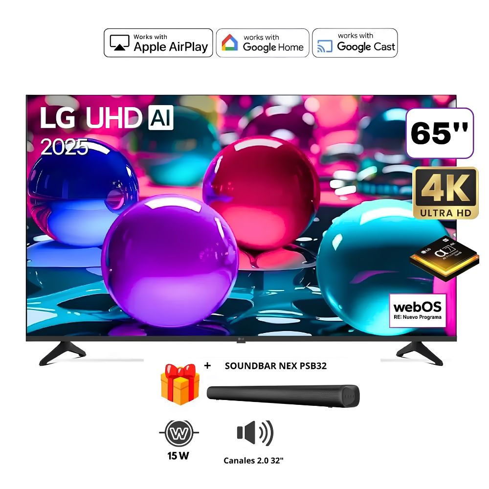 Televisor LG  65 4K UHD THINQ AI SMART 65UA7300PSB - LG AI Magic Remote