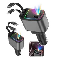 Cargador para Carros Automóviles Retráctil 4 en 1 Proyector 66W