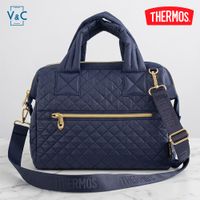 Lonchera Ejecutiva Thermos Termica Quilted Azul Marino