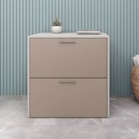 Archivador Renato 2 cajones Taupe y blanco | Masiva Home
