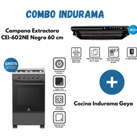 Combo Indurama Cocina Goya y Campana  de 60cm CEI-602NE - Negro