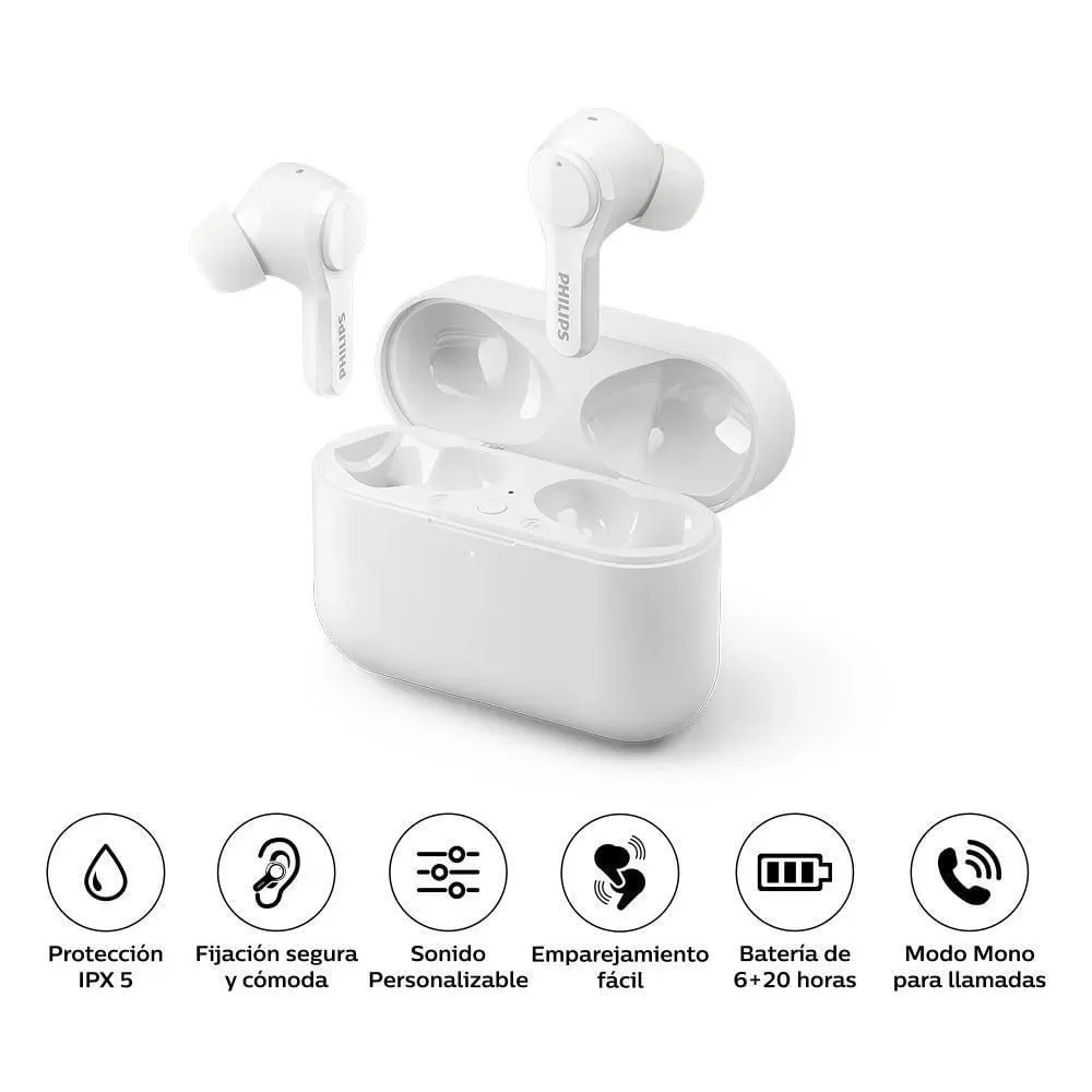 PHILIPS AUDIFONO BT TAT3217 BLANCO