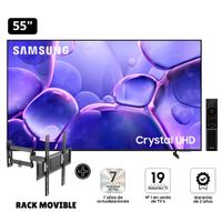 Televisor Samsung Crystal  55 UHD 4K Smart TV UN55U8000FGXPE - Rack  Movible