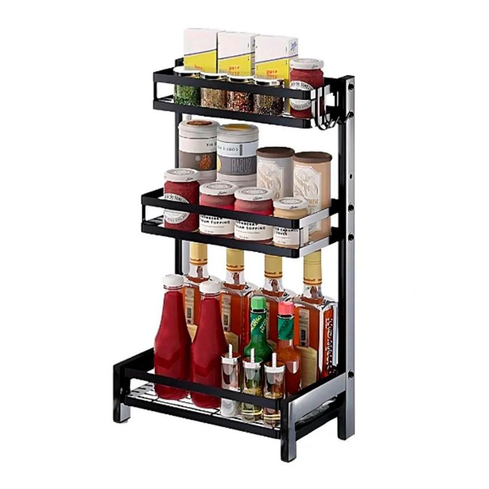 Organizador Vertical con 3 Niveles en Acero Inoxidable Color Negro y Papel Regalo