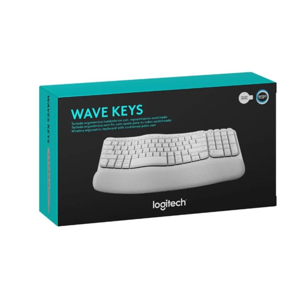 TECLADO ERGONOMICO LOGITECH ERGO WAVE INALAMBRICO BOLT BLUETOOTH BLANCO