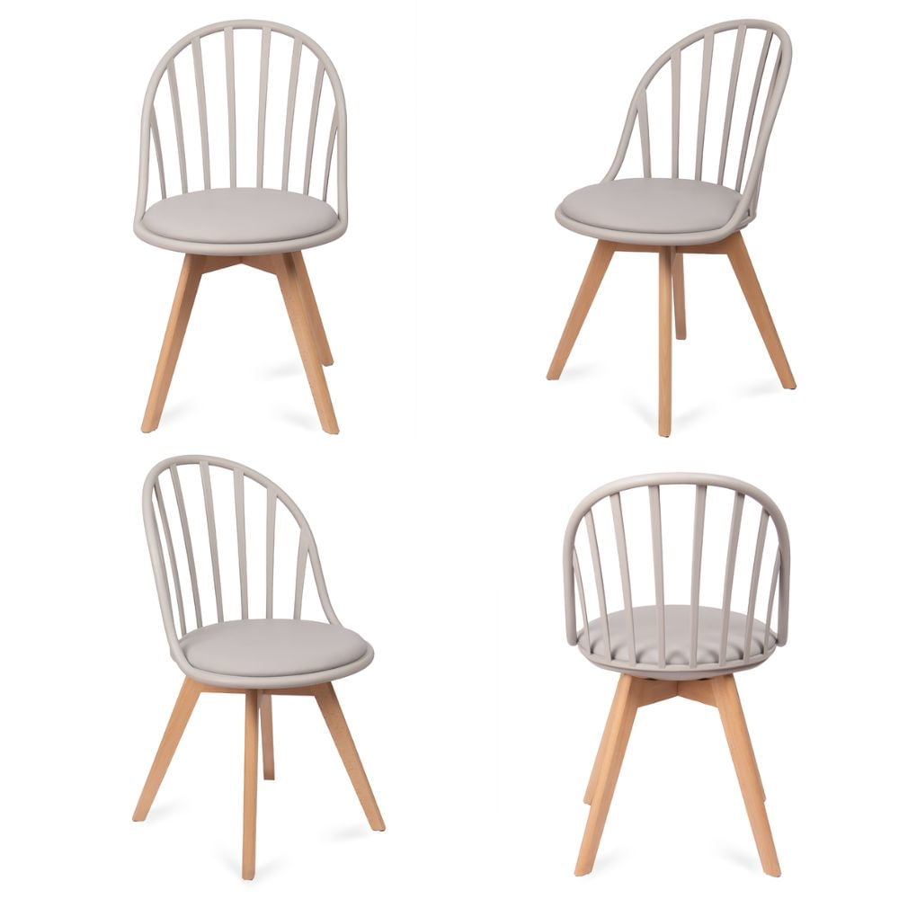 Silla con Respaldar Calado Modelo Málaga Ploma Pack x4