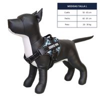 Pechera Arnés para Perros de Servicio Extra Doble Color Azul Camuflado Talla Ly Correa Gruesa