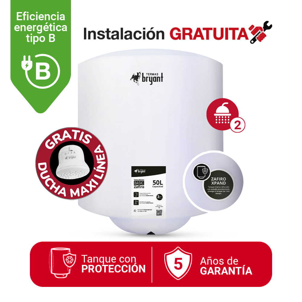 TERMA ELÉCTRICA 50L BRYANT BASIC ZAFIRO
