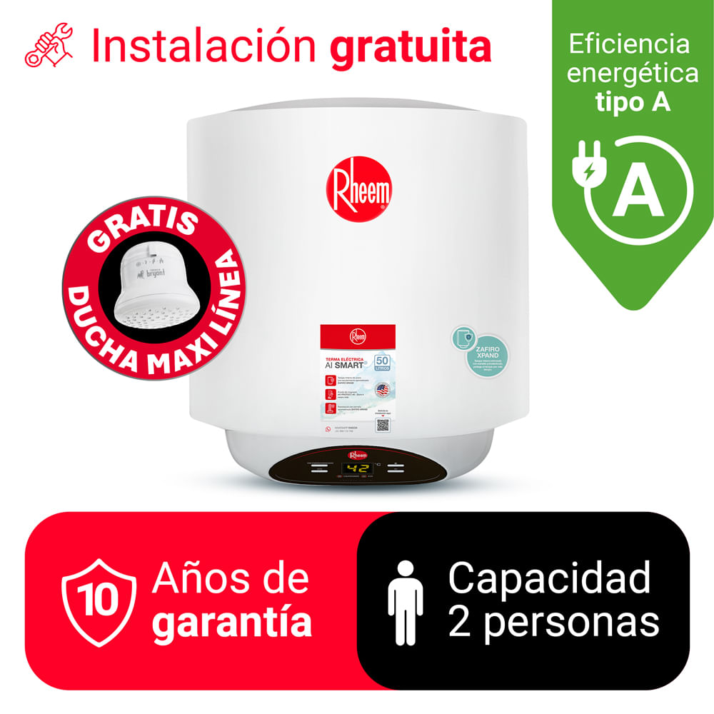 TERMA ELÉCTRICA 50L RHEEM AI SMART