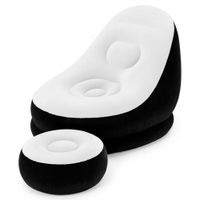Sofá Inflable LS-633 Blanco con Reposapiés Portátil