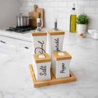 Set de Condimenteros y Dispensadores de 4 Piezas.  5340001