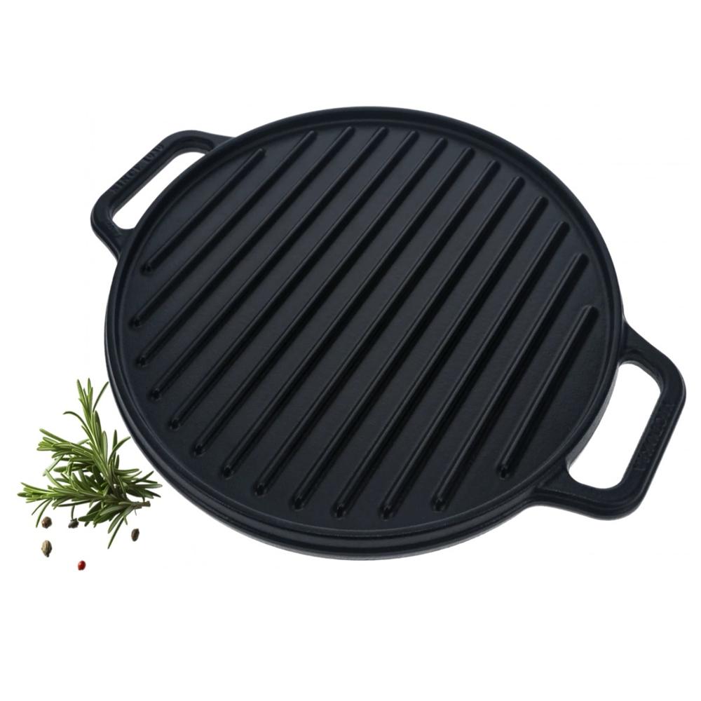 Plancha Asadora Redonda de Hierro Reversible de 32cm Precurada - Victoria