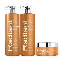 Radiant Argan Pro Repair Shampoo Acondicionador Mascarilla 1 Lt