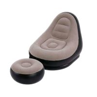 Sofá Inflable Café LS-633 con Reposapiés Ergonómico