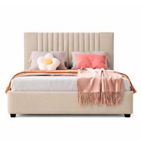 Cama Tapizada Listón Iris LeMueble Queen Beige