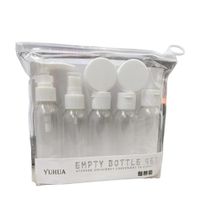 Kit x 7 botellas de viaje contenedores portátiles  BLANCO