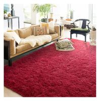 Alfombra De Felpa Piso Decorativo 200cm x 140cm Guinda