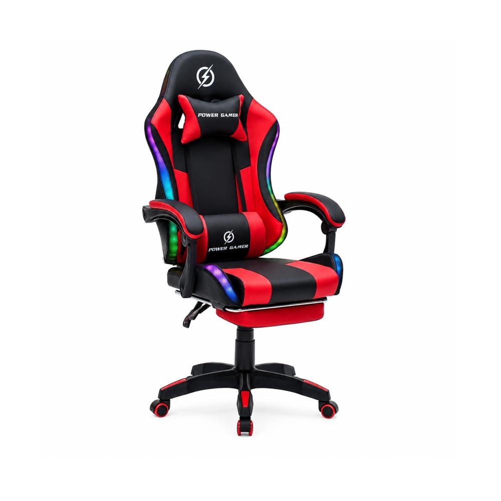 Silla Gamer Power con masajeador y luces mobelArt