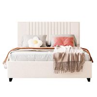 Cama Tapizada Listón Iris LeMueble 2 Plazas Ivory